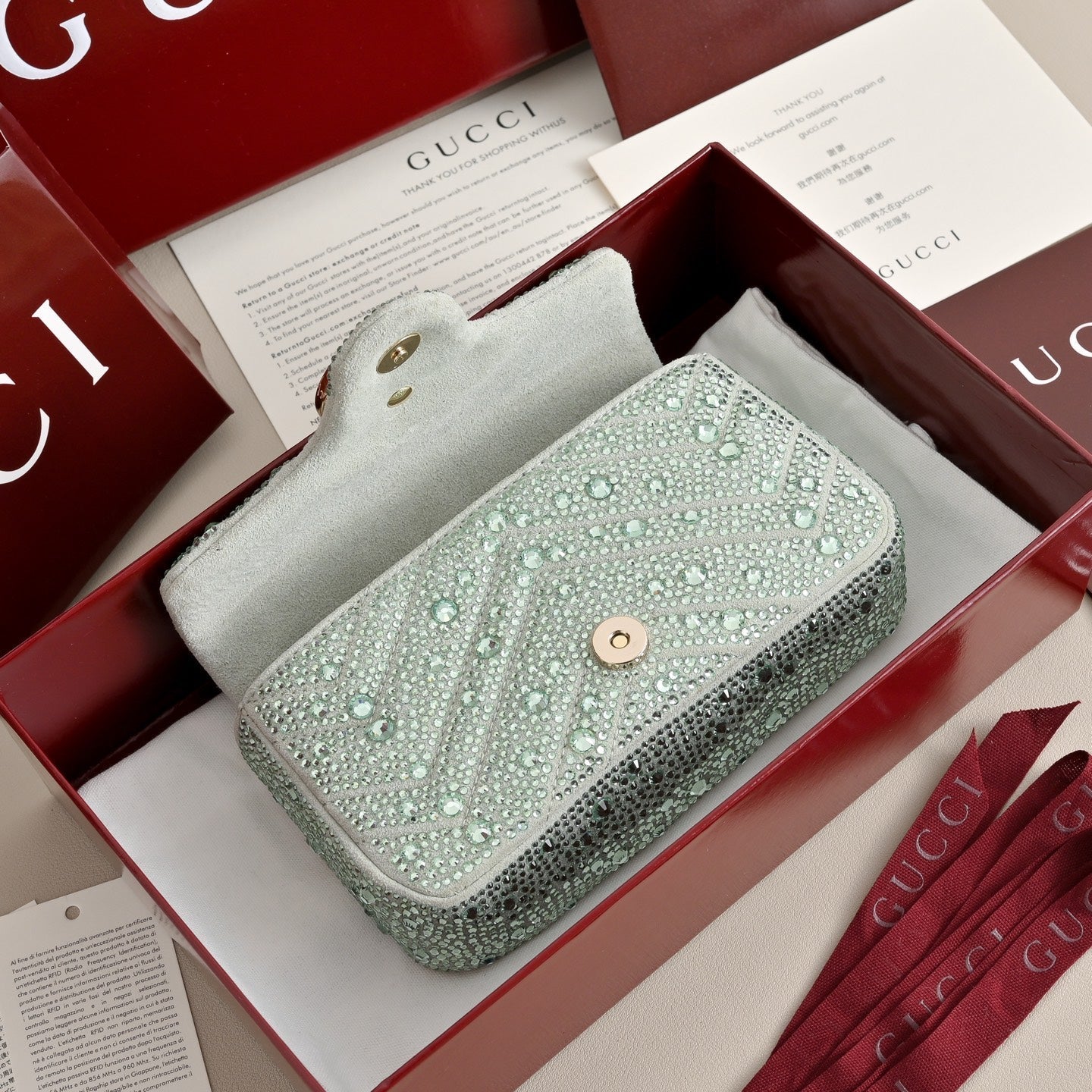 GUCCI Marmont Crystal Shoulder Bag