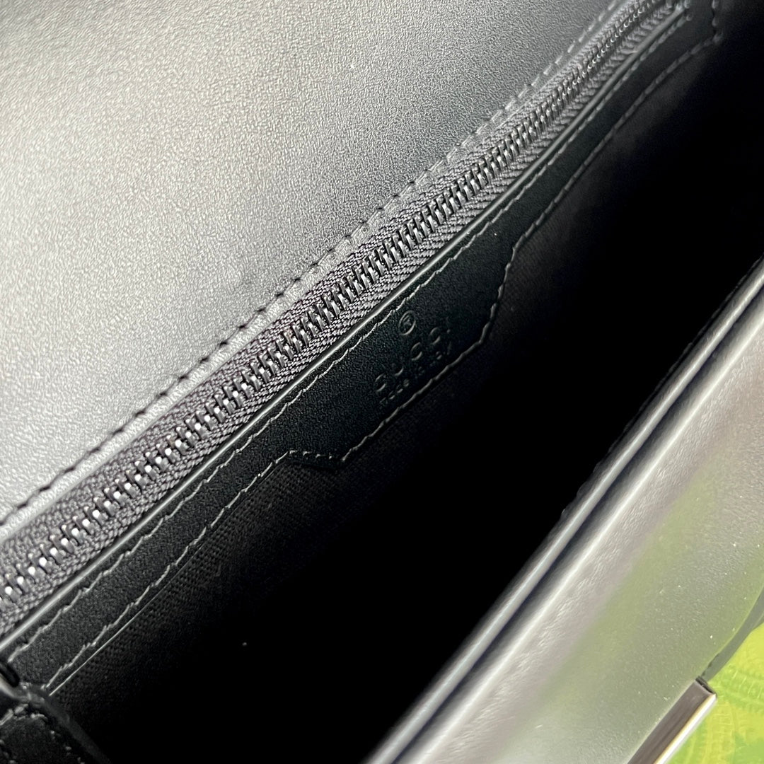 Gucci GG Marmont Black Leather Shoulder Bag