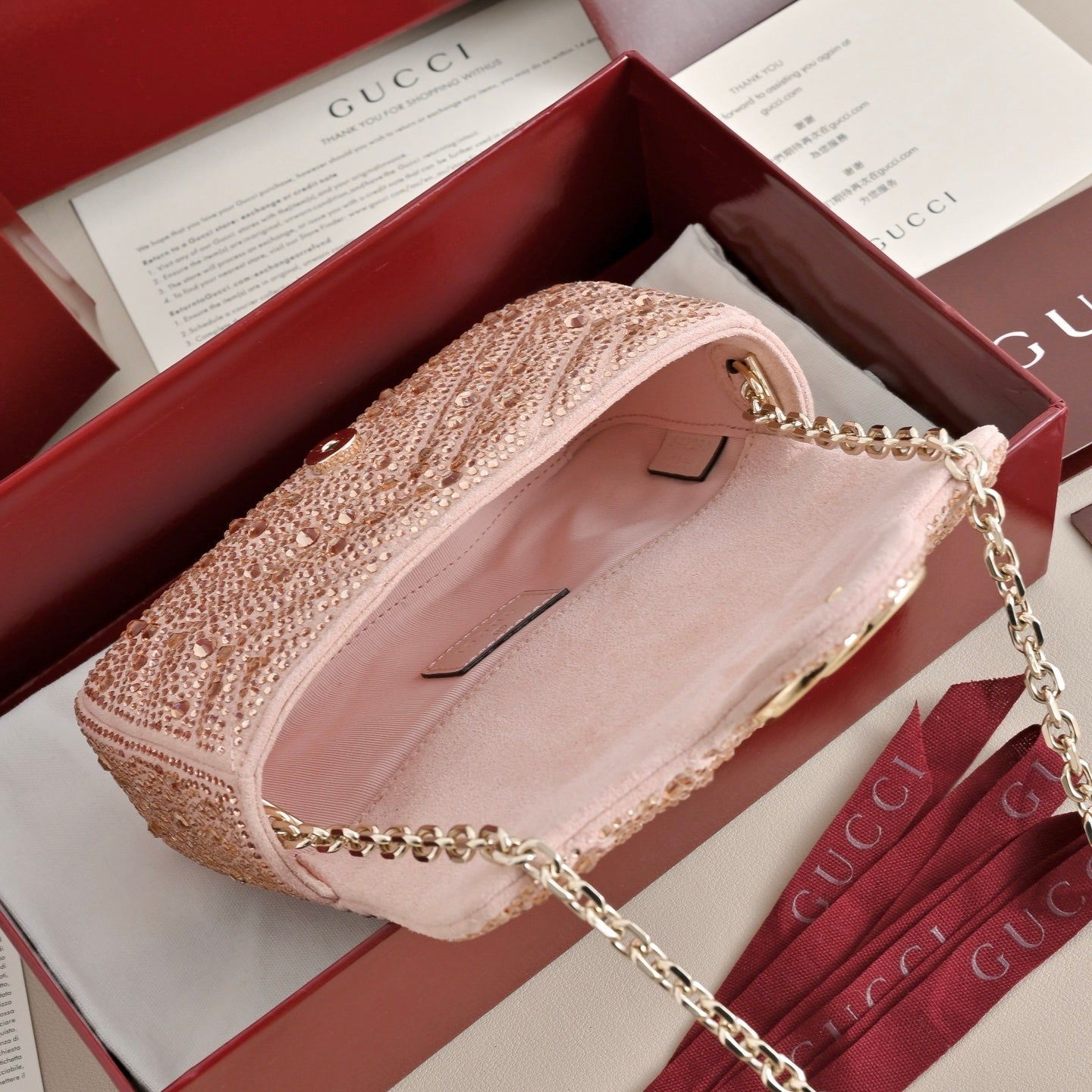 Gucci GG Marmont Crystal Mini Shoulder Bag